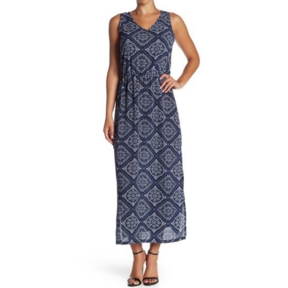 Como Vintage Plus Navy Long Sleeveless Dress 1X - Picture 1 of 9